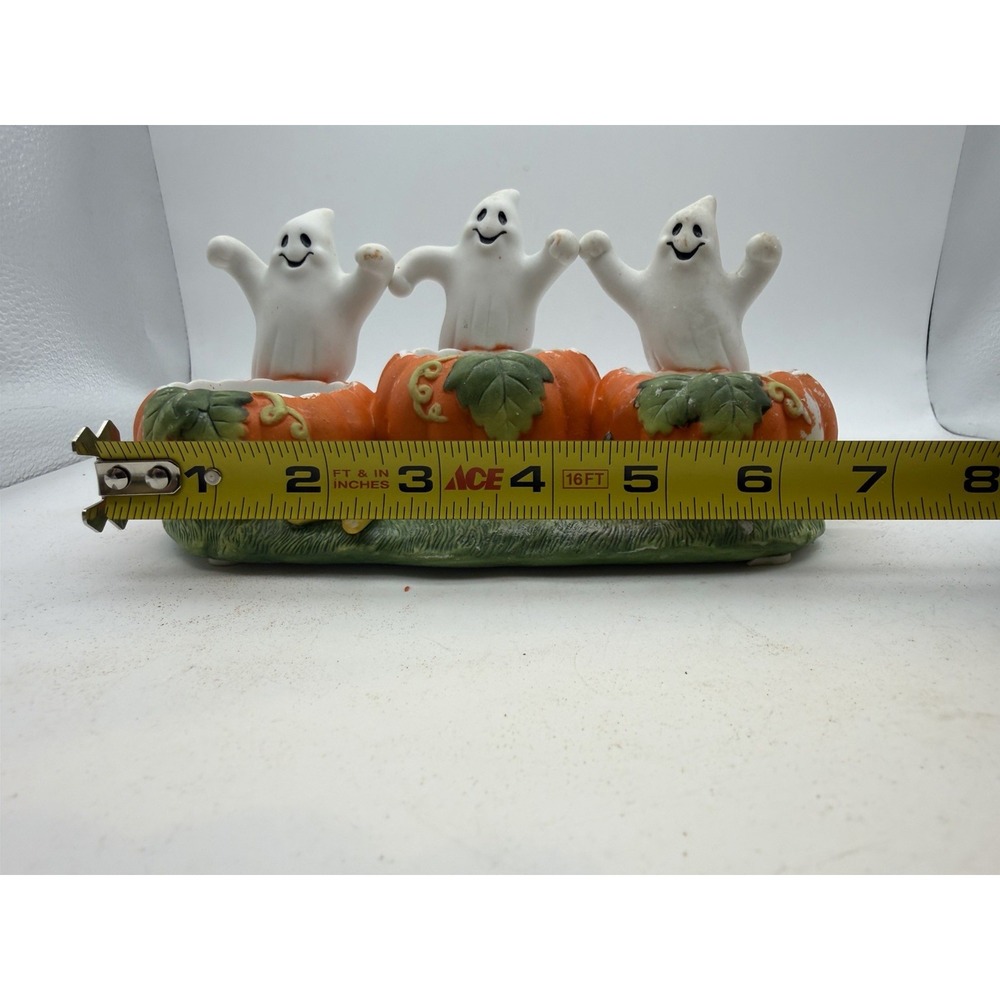 PartyLite Halloween Ghost Pumpkin Trio Tealight Candle Holder Fall Decor - Picture 9 of 10